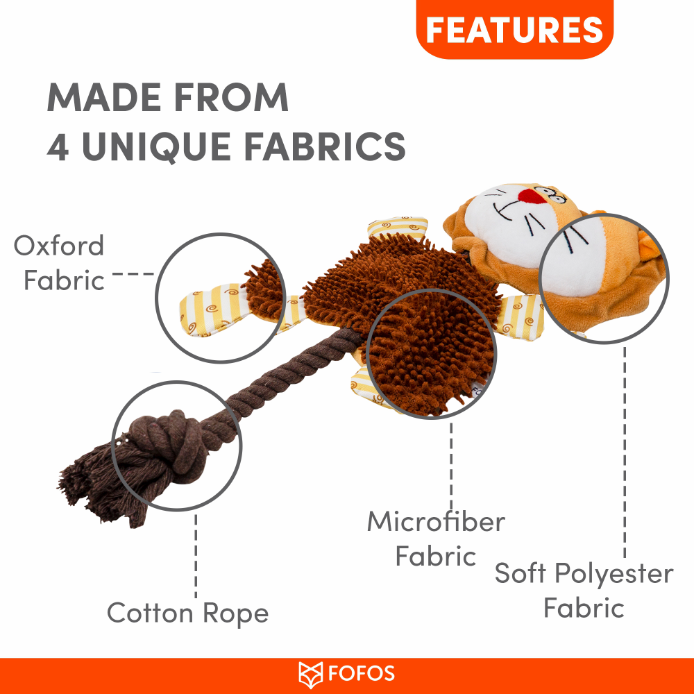 Fofos Puppy Rope Lion Toy for Dogs