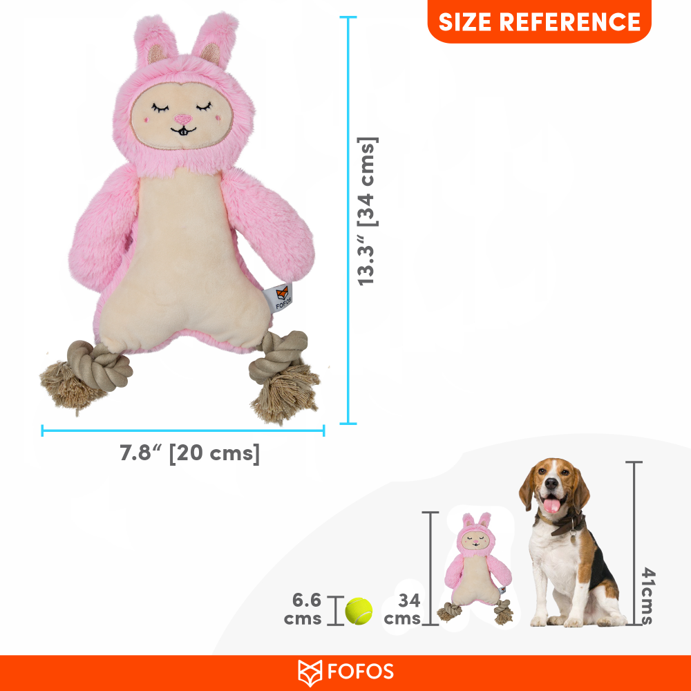 Fofos Ropeleg plush Rabbit Toy for Dogs