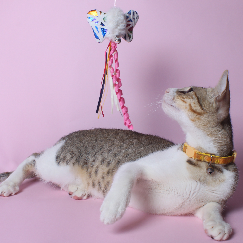 Fofos Blocky Meow Butterfly Wand Toy for Cats