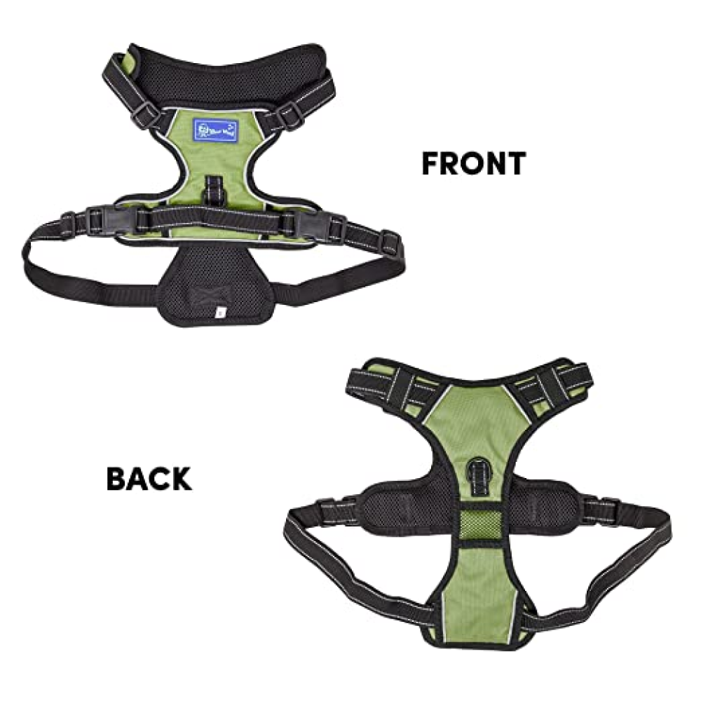 Whoof Whoof Double Padded Harness for Dogs (Green)
