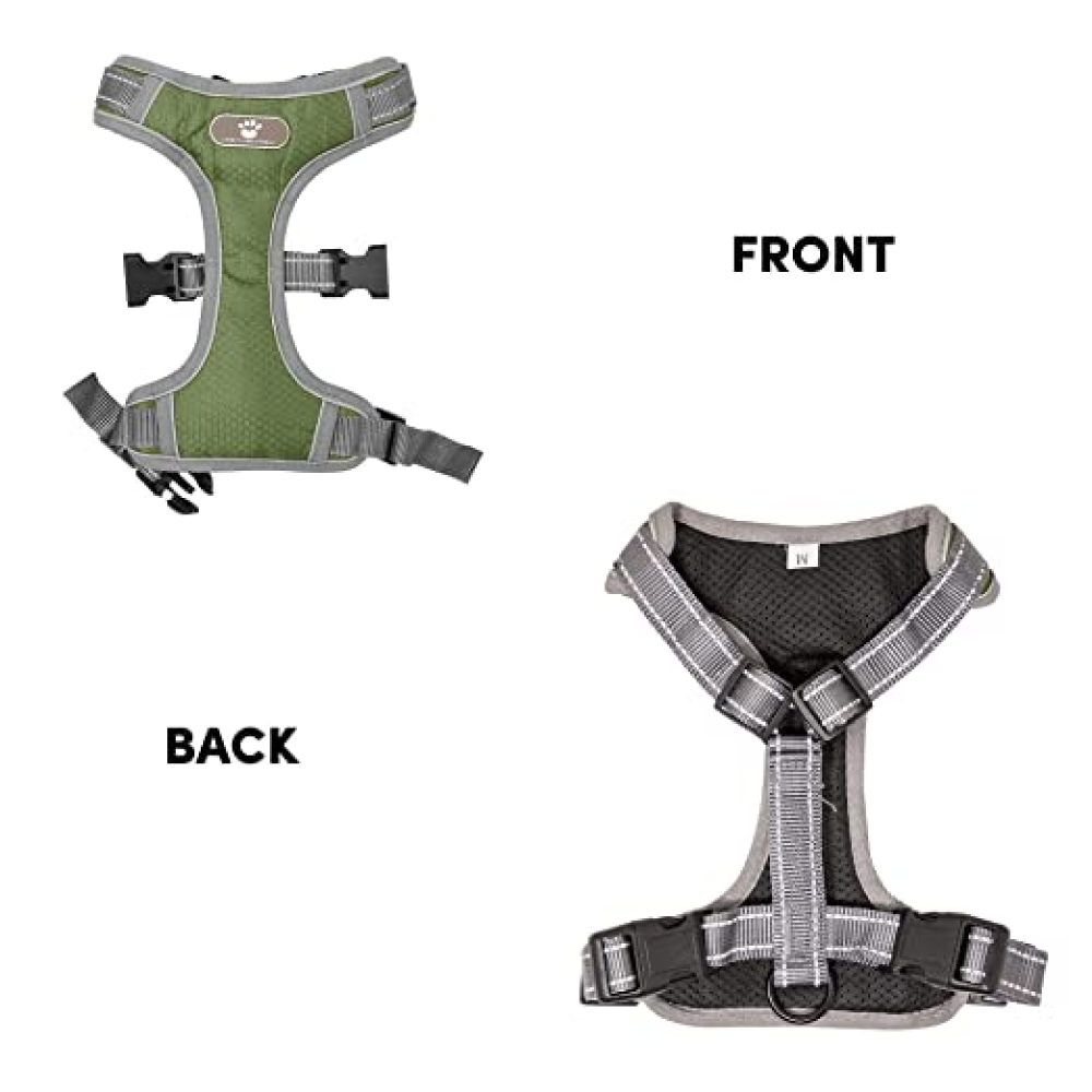 Whoof Whoof Bottom Padded Harness for Dogs (Green)