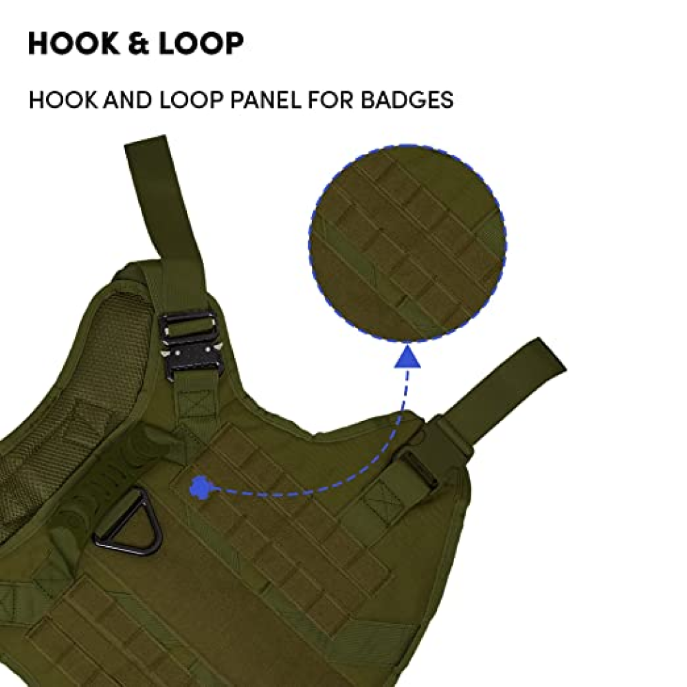 Whoof Whoof Tactical Harness for Dogs (Green)