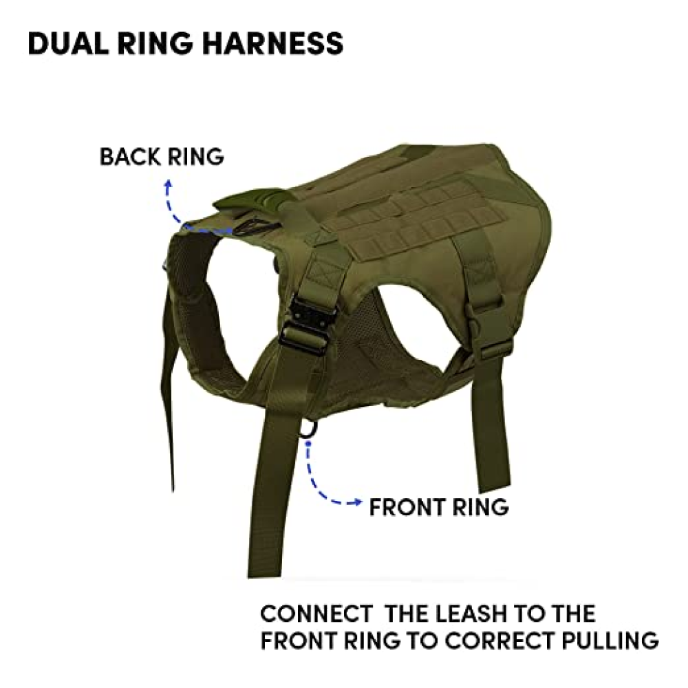 Whoof Whoof Tactical Harness for Dogs (Green)