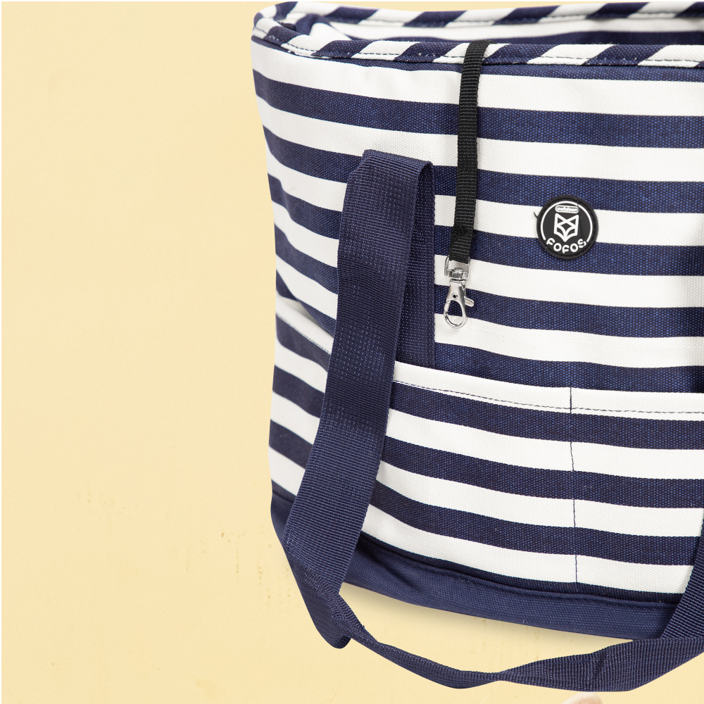 Fofos Blue and White Stripes Shoulder Carrier for Pets