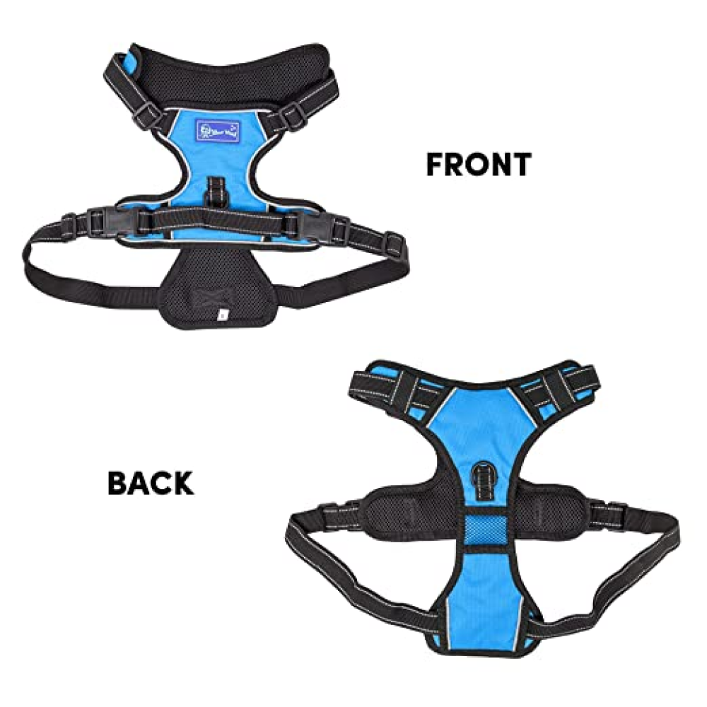 Whoof Whoof Double Padded Harness for Dogs (Blue)