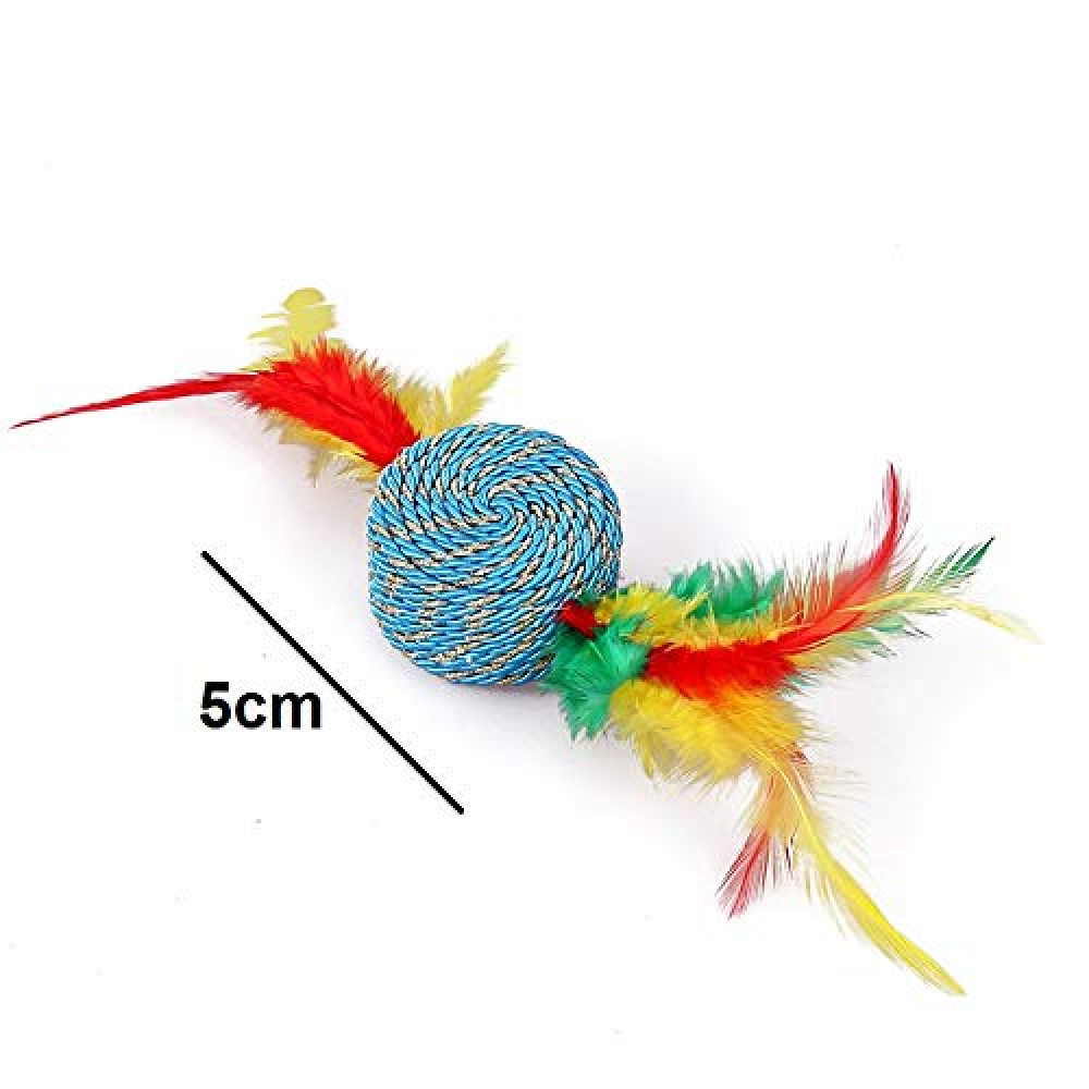 Emily Pets Turkey Hair Color Badminton Catnip Bell Ball Toy for Cats