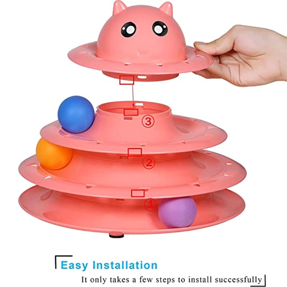 Emily Pets Roller 3-Level Turntable Cat Toy with Balls Toy for Cats