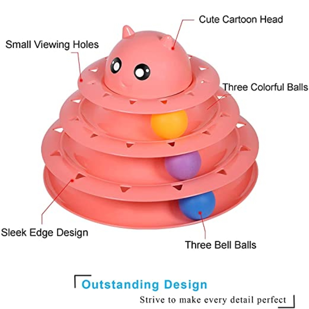 Emily Pets Roller 3-Level Turntable Cat Toy with Balls Toy for Cats