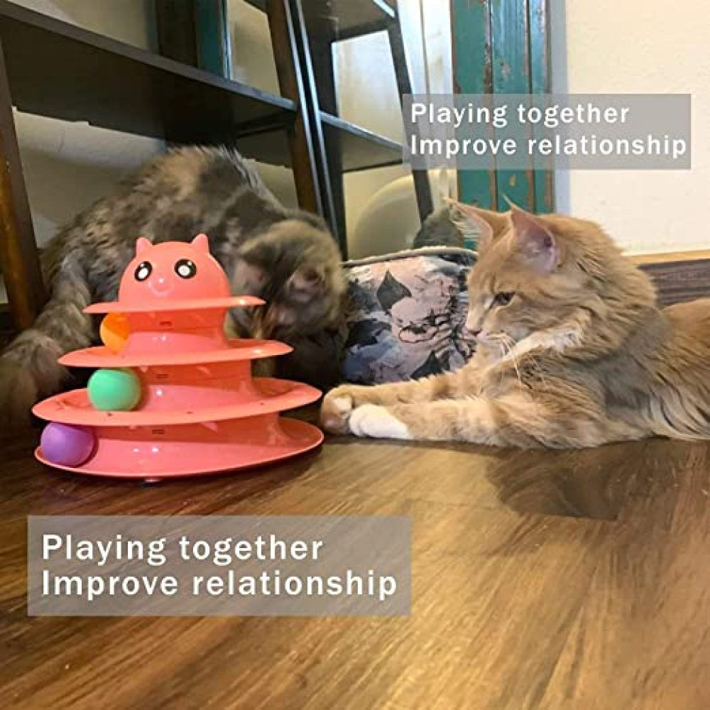 Emily Pets Roller 3-Level Turntable Cat Toy with Balls Toy for Cats