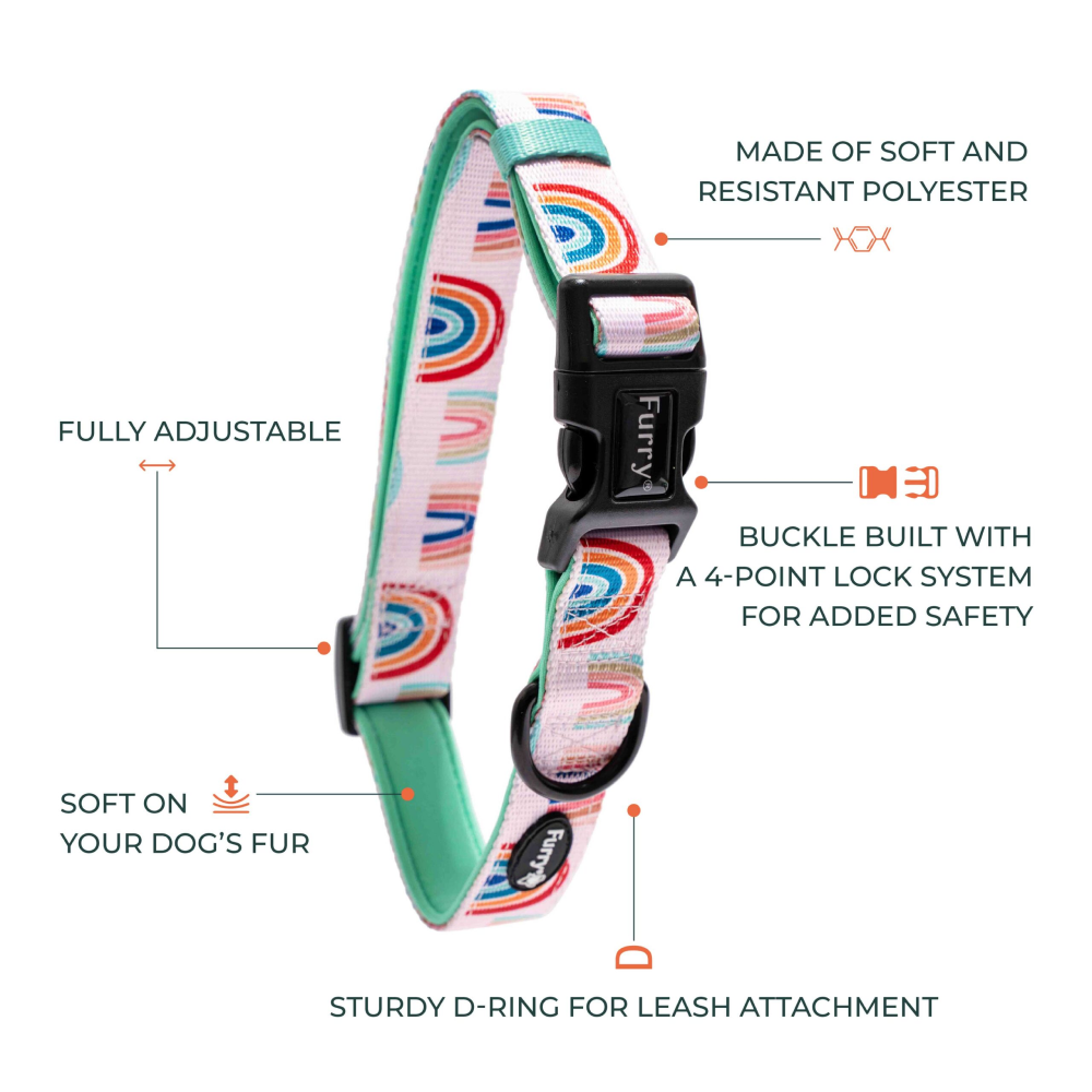 Furry & Co Raining Rainbow Comfort Collar for Dogs