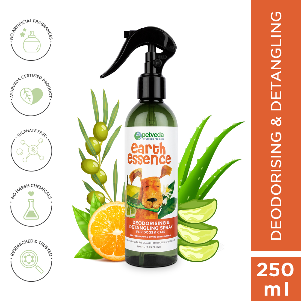 Petveda Earth Essence Deodorizing & Detangling Spray for Pets