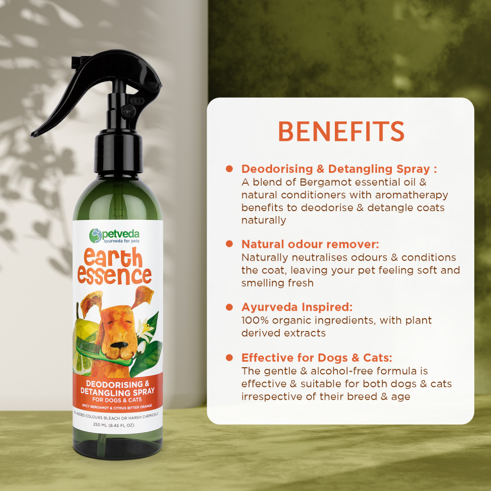 Petveda Earth Essence Deodorizing & Detangling Spray for Pets