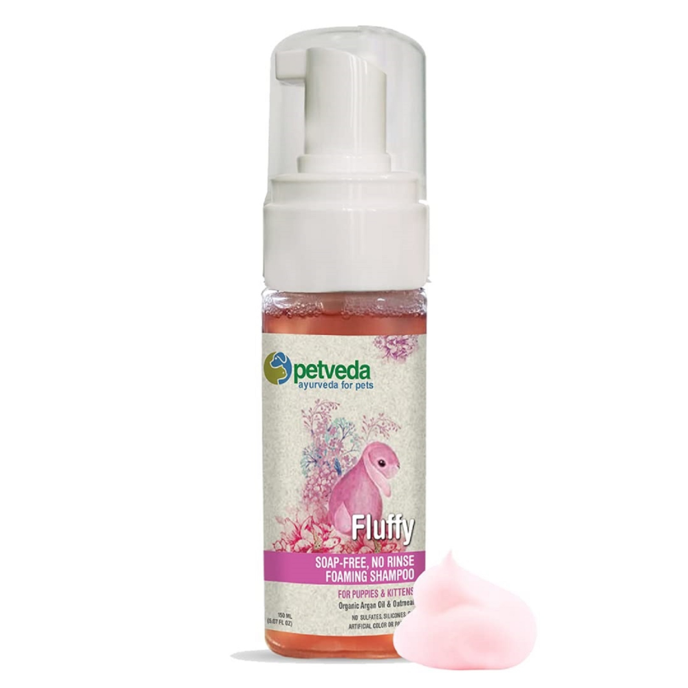 Petveda Fluffy Soap Free No Rinse Foaming Shampoo for Pets