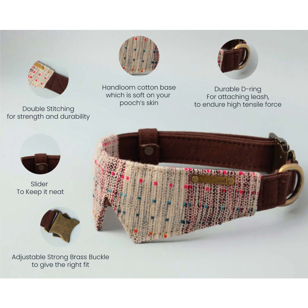 IndieGood Handloom Cotton Premium Coco Collar for Dogs