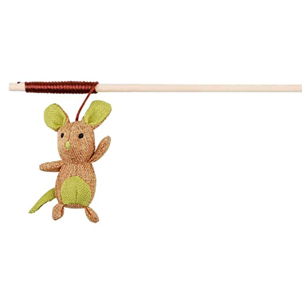 Trixie Playing Rod with Mouse Wood Fabric Catnip Toy for Cats