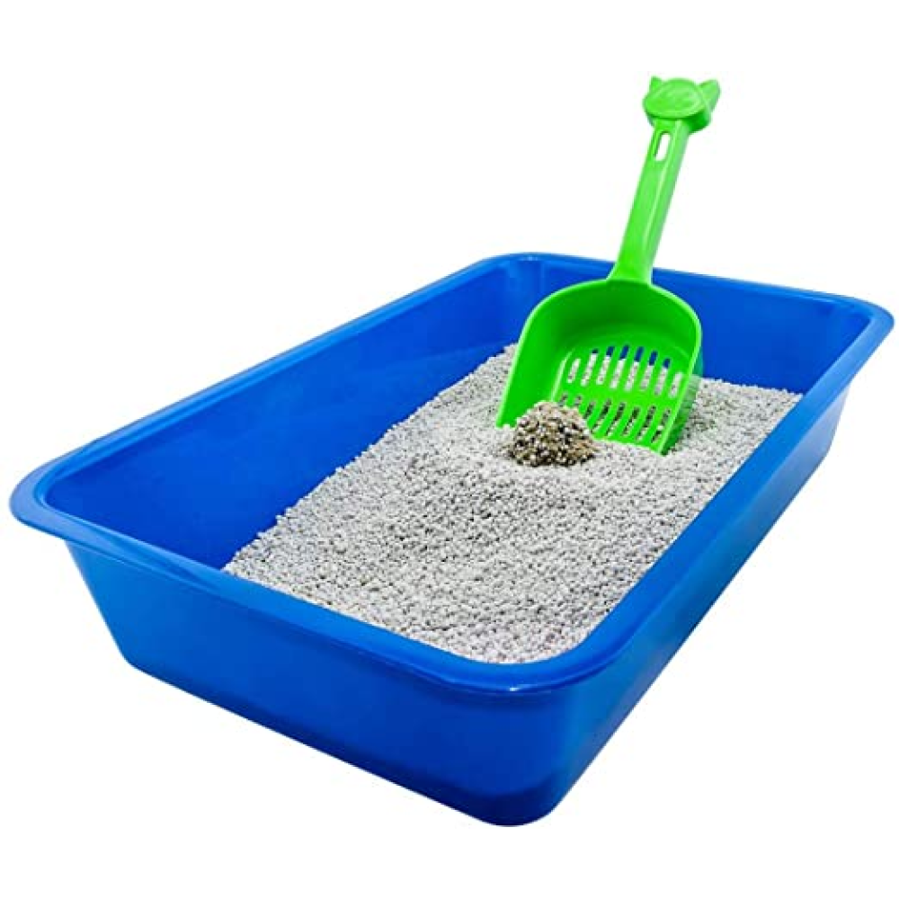 Petcrux Exclusive Cat Litter Tray & Litter Scooper Multicolor (Assorted)
