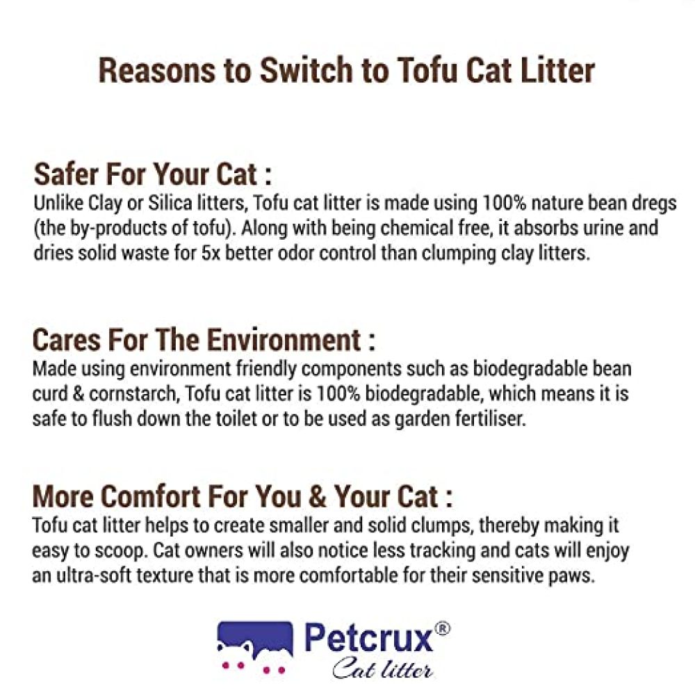 Petcrux Exclusive Organic Tofu Litter for Cats (Lavender)