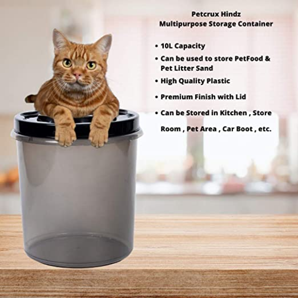 Petcrux Exclusive Black Cat Litter Container