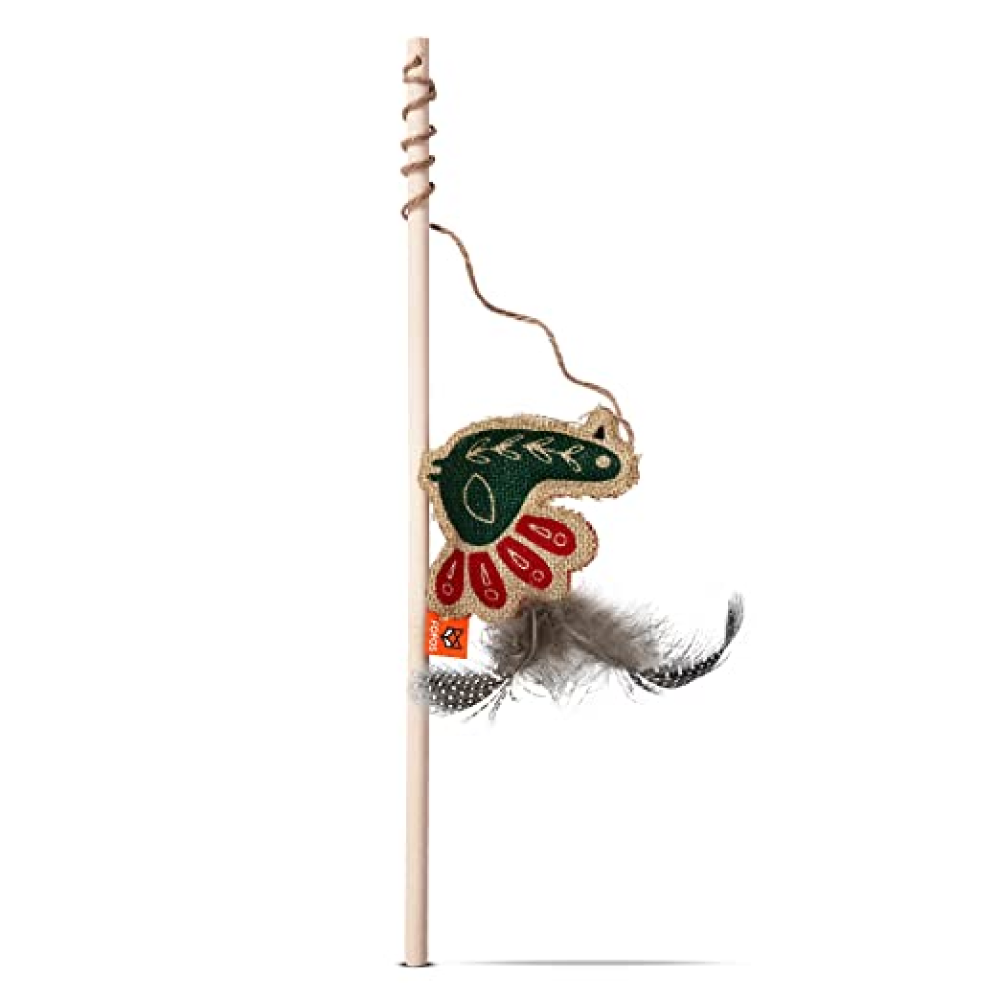Fofos Scandi Peacock with Wooden Stick Toy for Cats