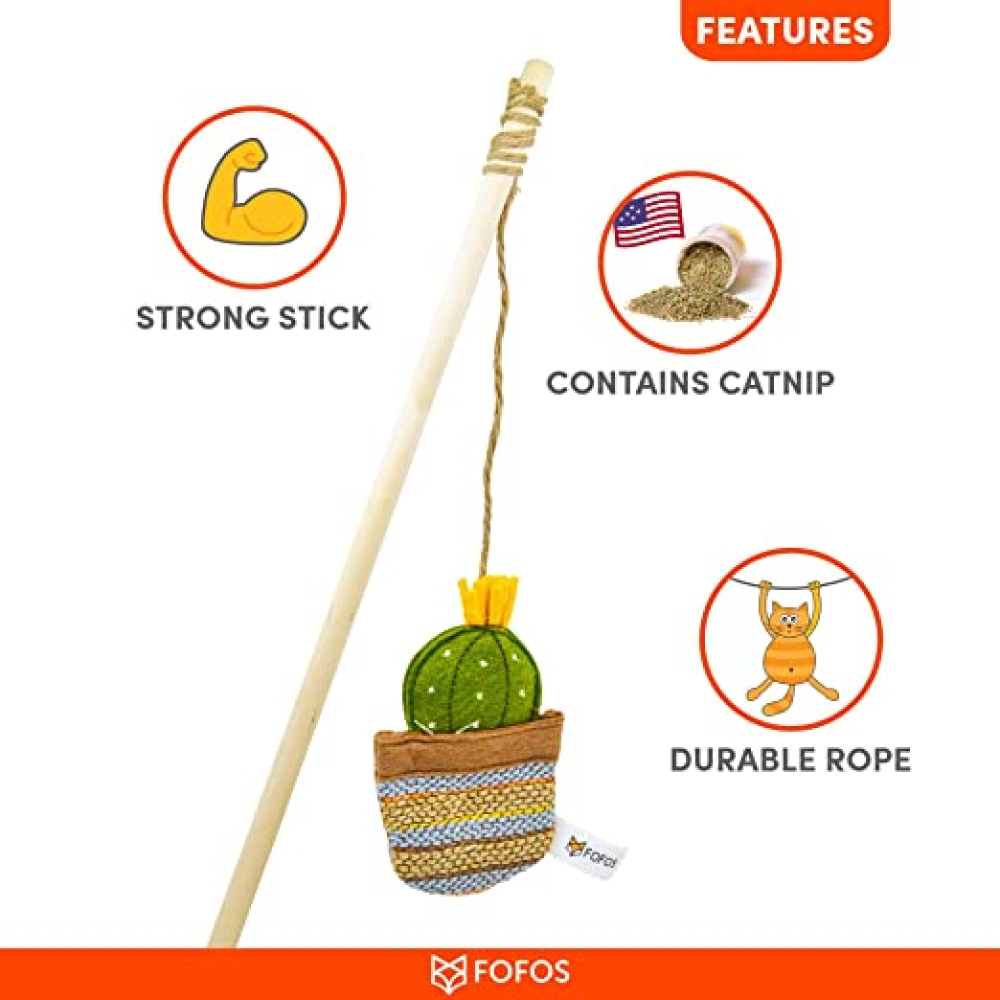 Fofos Cactus Wand EL Paso Toy for Cats