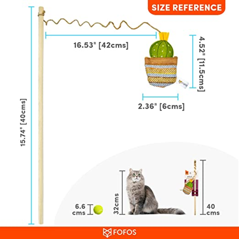 Fofos Cactus Wand EL Paso Toy for Cats