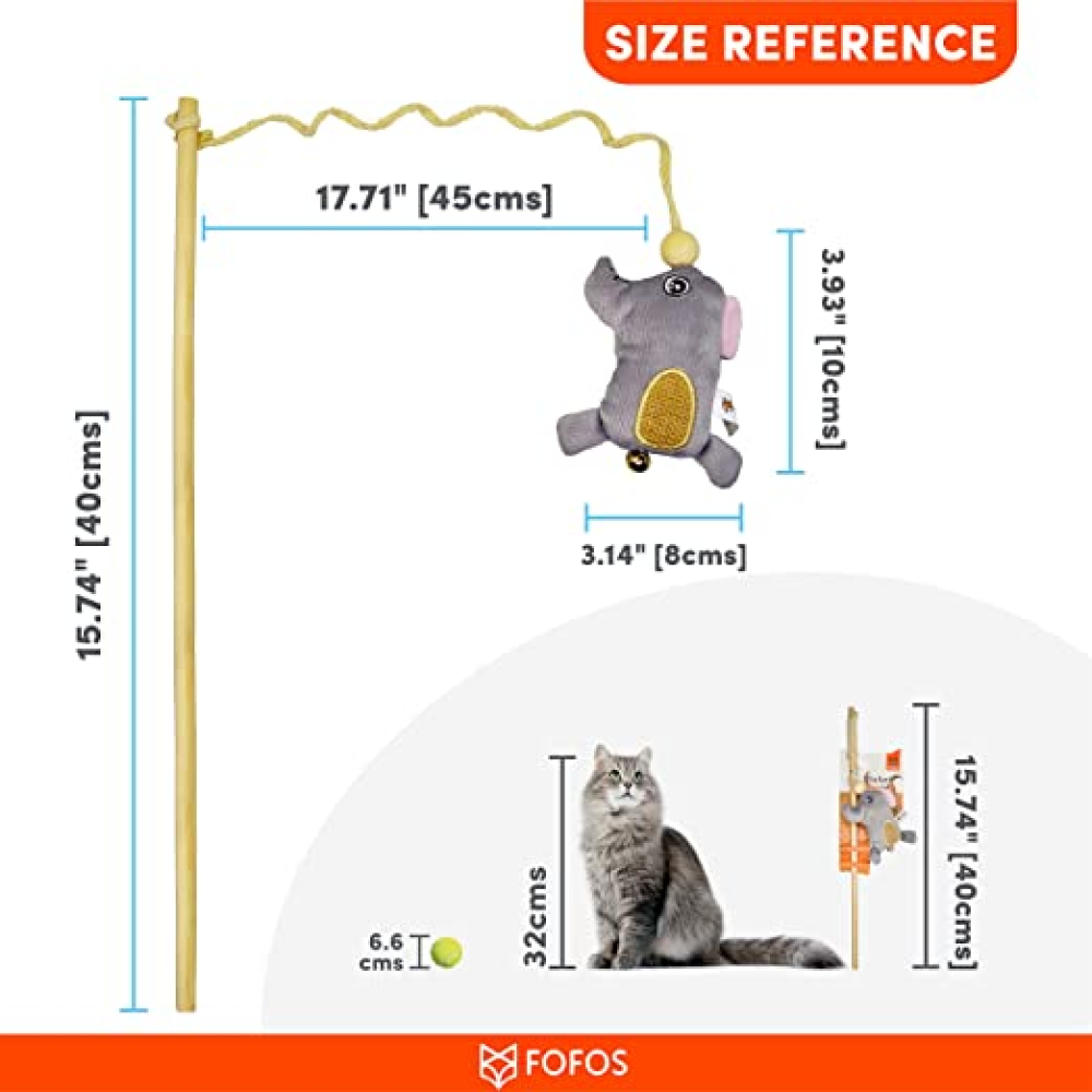Fofos Wand Elephant Toy for Cats