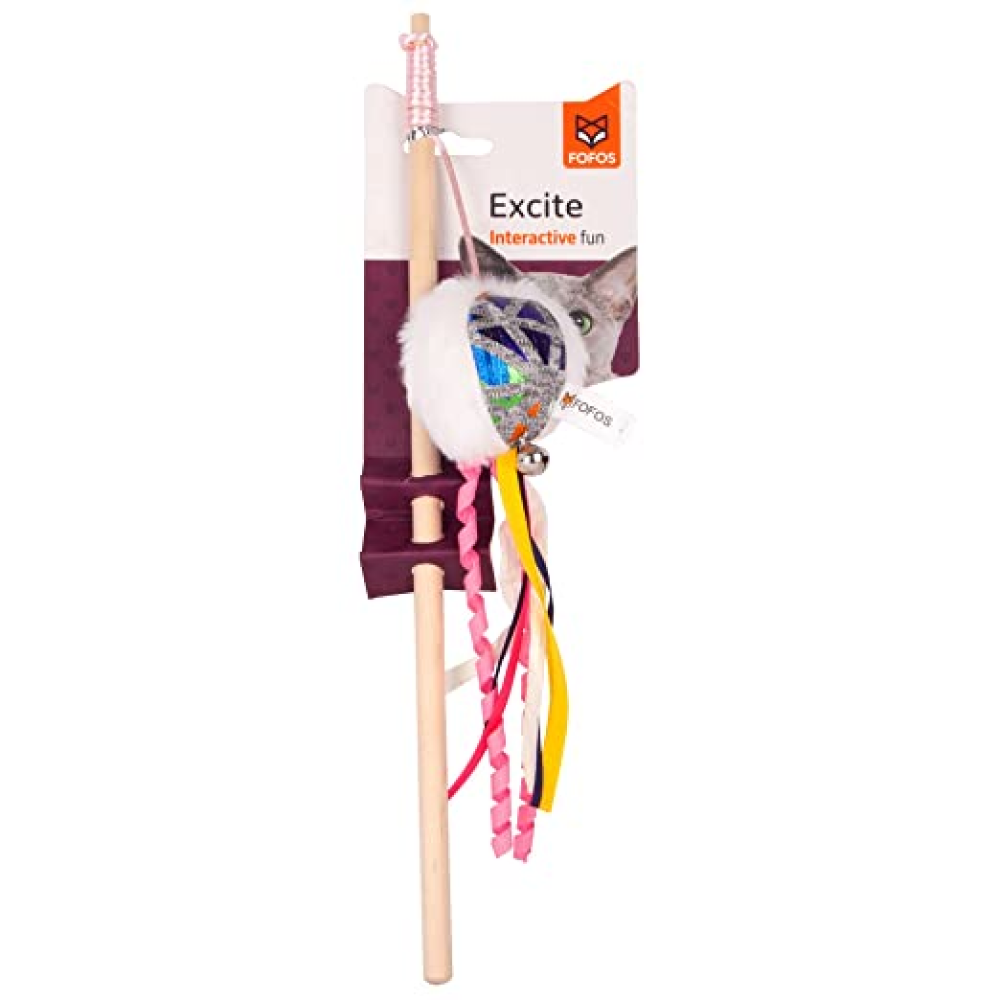 Fofos Blocky Meow Ball Wand Toy for Cats