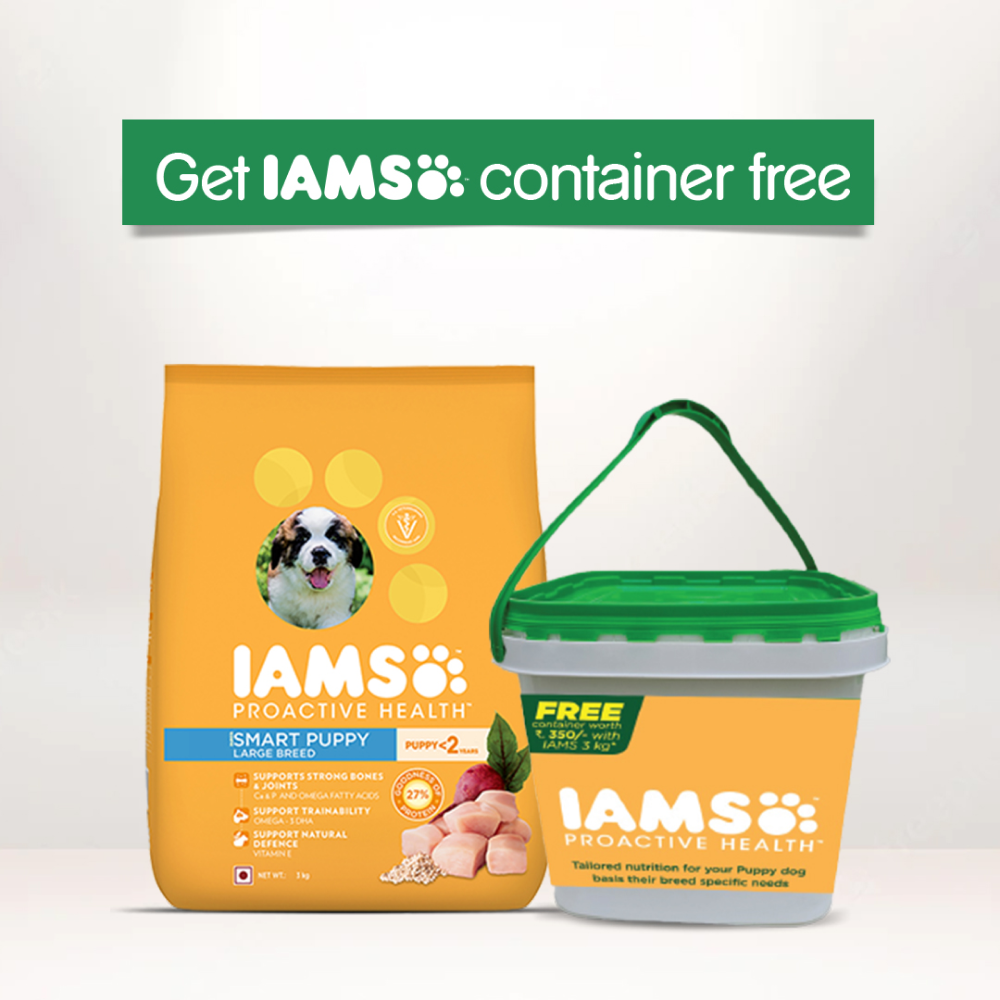 IAMS Proactive Health Smart Puppy Large Breed Dogs Dry Dog Food with Container