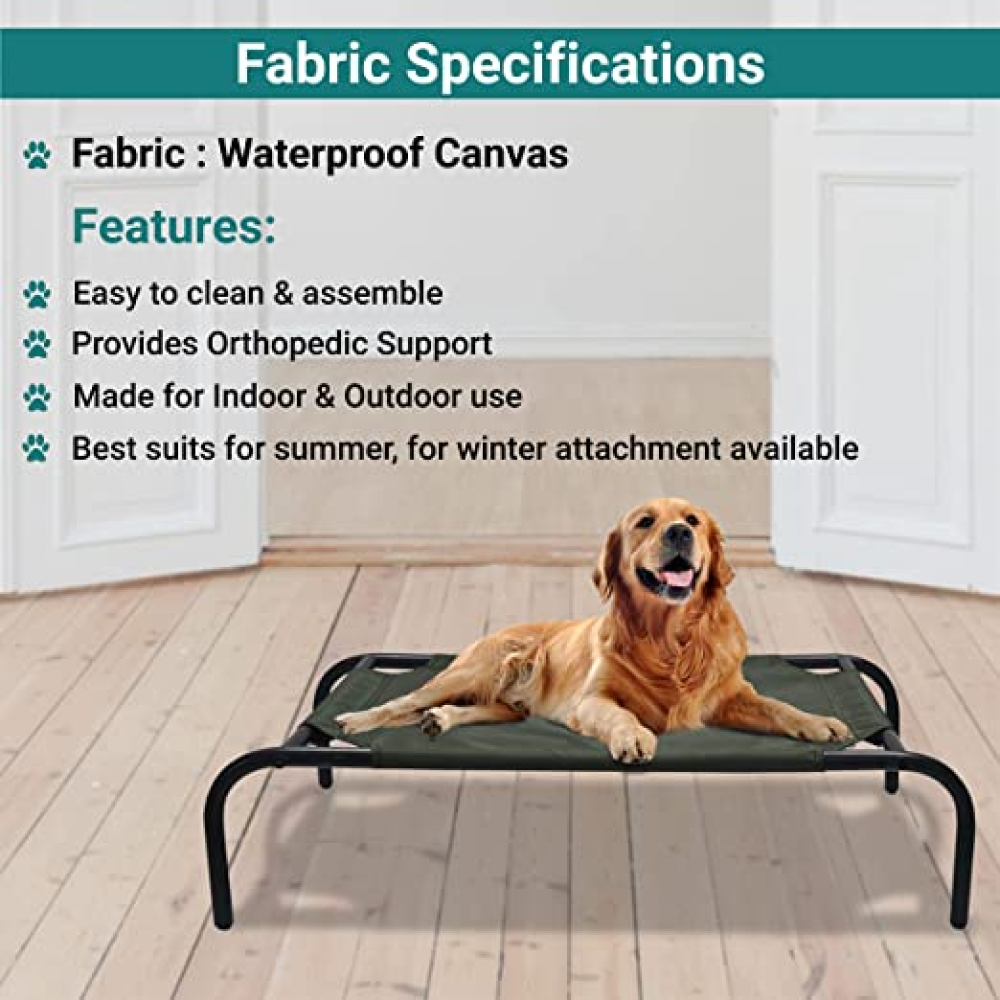 Hiputee Green Lining Elevated Bed for Pets