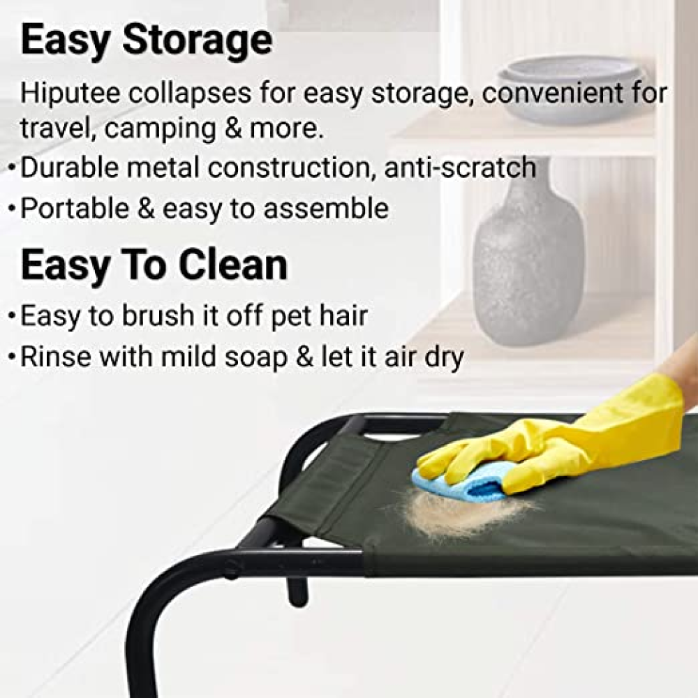 Hiputee Green Lining Elevated Bed for Pets