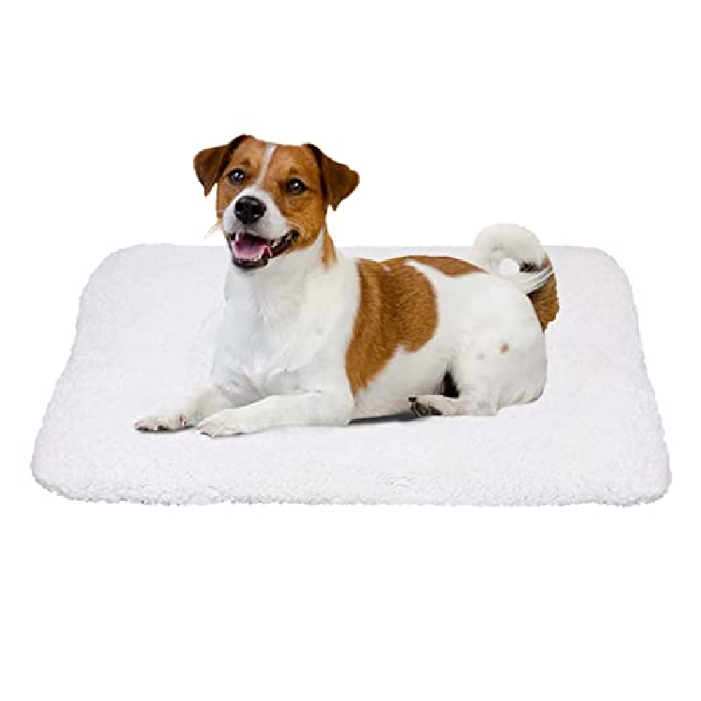 Hiputee Soft Fur Reversible Elevated Bed Cushion for Pets (White/Black)