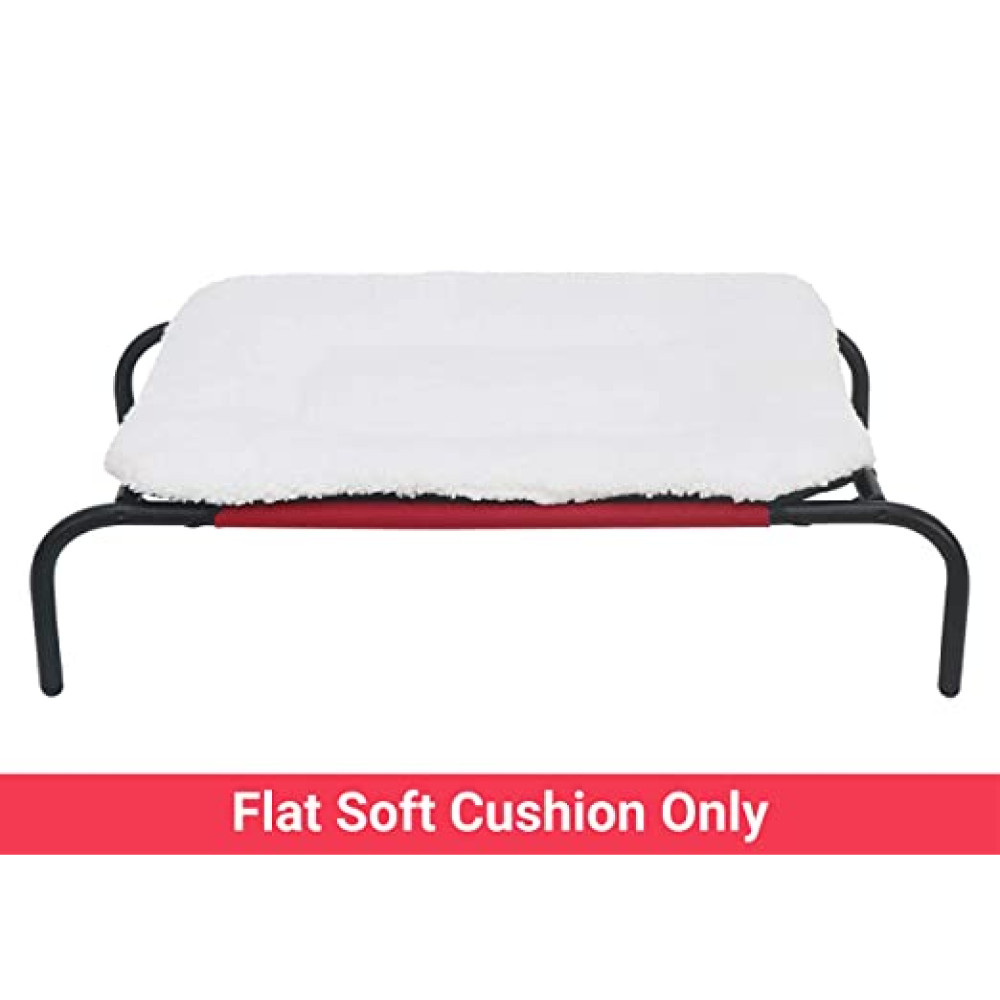 Hiputee Soft Fur Reversible Elevated Bed Cushion for Pets (Black/White-Buy 1 Get 1 Free)