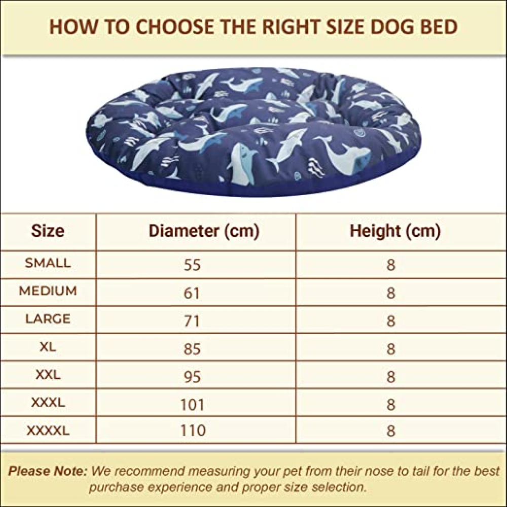 Hiputee Soft Velvet Cushion Cozy Reversible Washable Bed for Pets (Aqua Blue Fish)