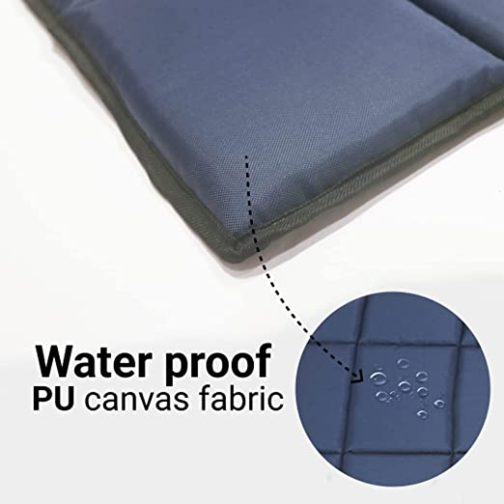 Hiputee Rectangular Shape Waterproof Polyester Fabric Flat Pad Bed (Blue)