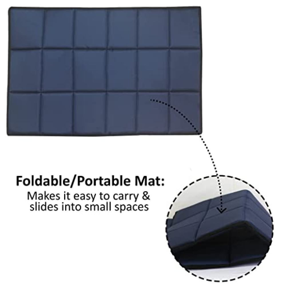 Hiputee Rectangular Shape Waterproof Polyester Fabric Flat Pad Bed (Blue)
