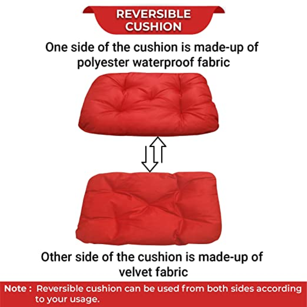 Hiputee Reversible Soft Bed Cushion for Pets (Red)