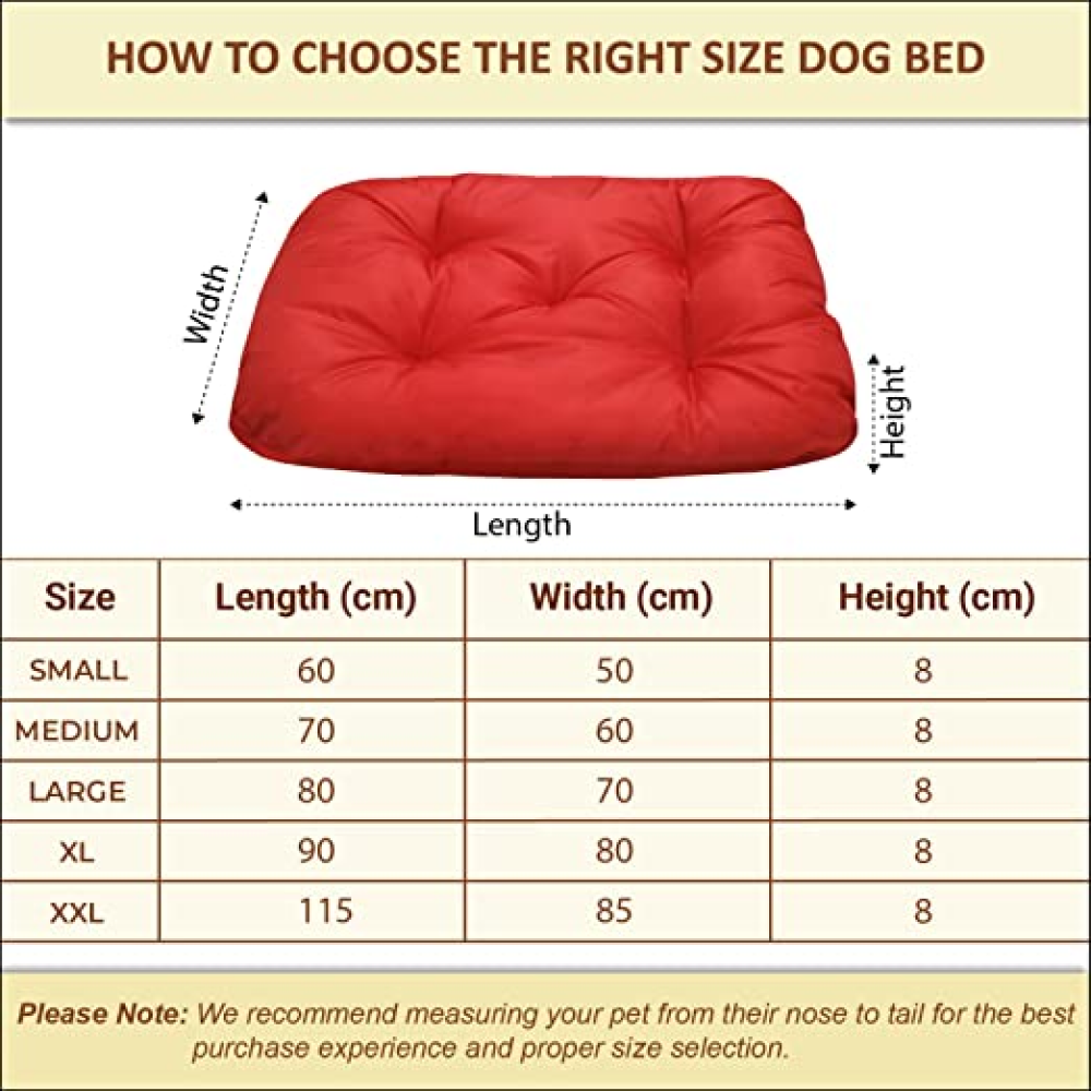 Hiputee Reversible Soft Bed Cushion for Pets (Red)