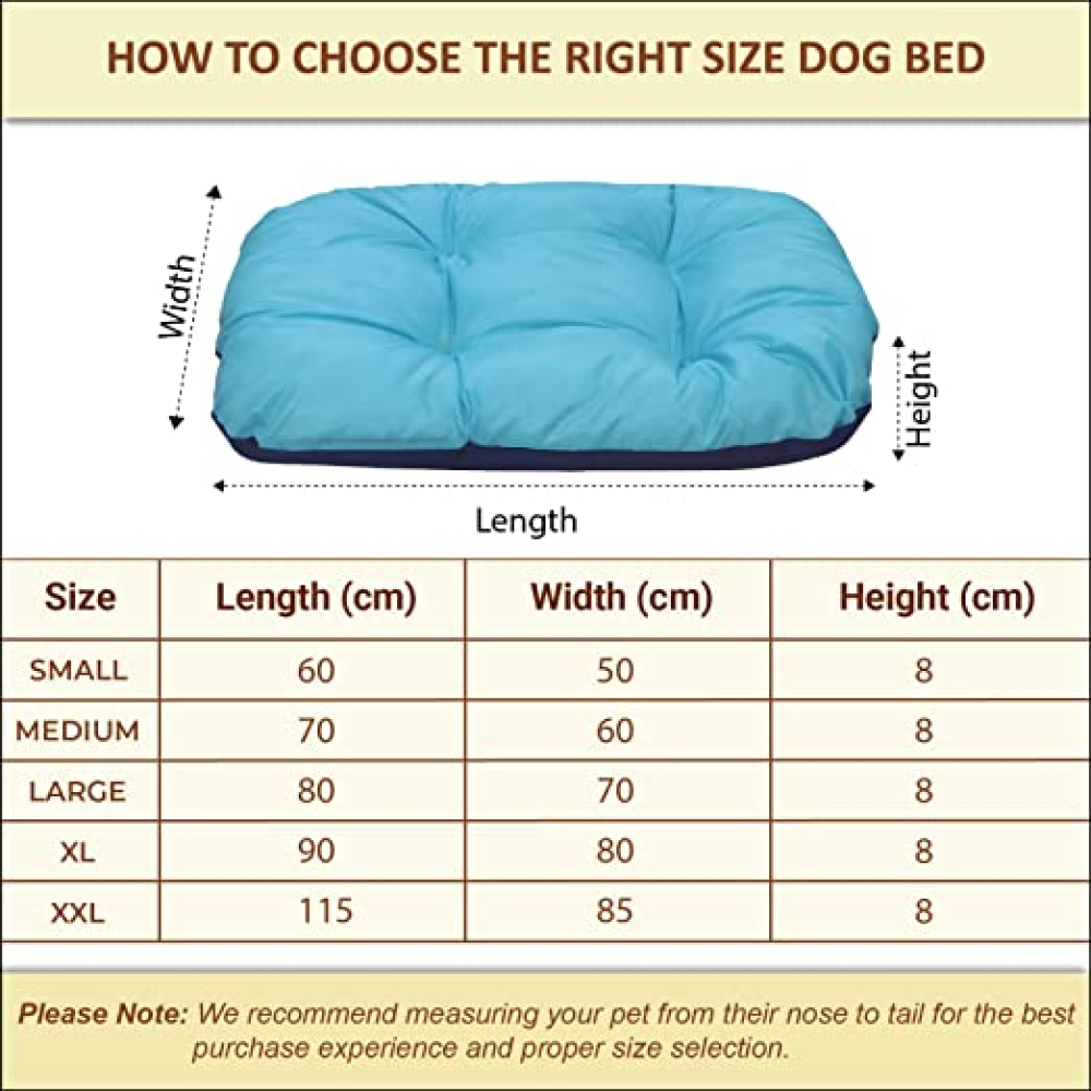 Hiputee Reversible Soft Bed Cushion for Pets (Blue)