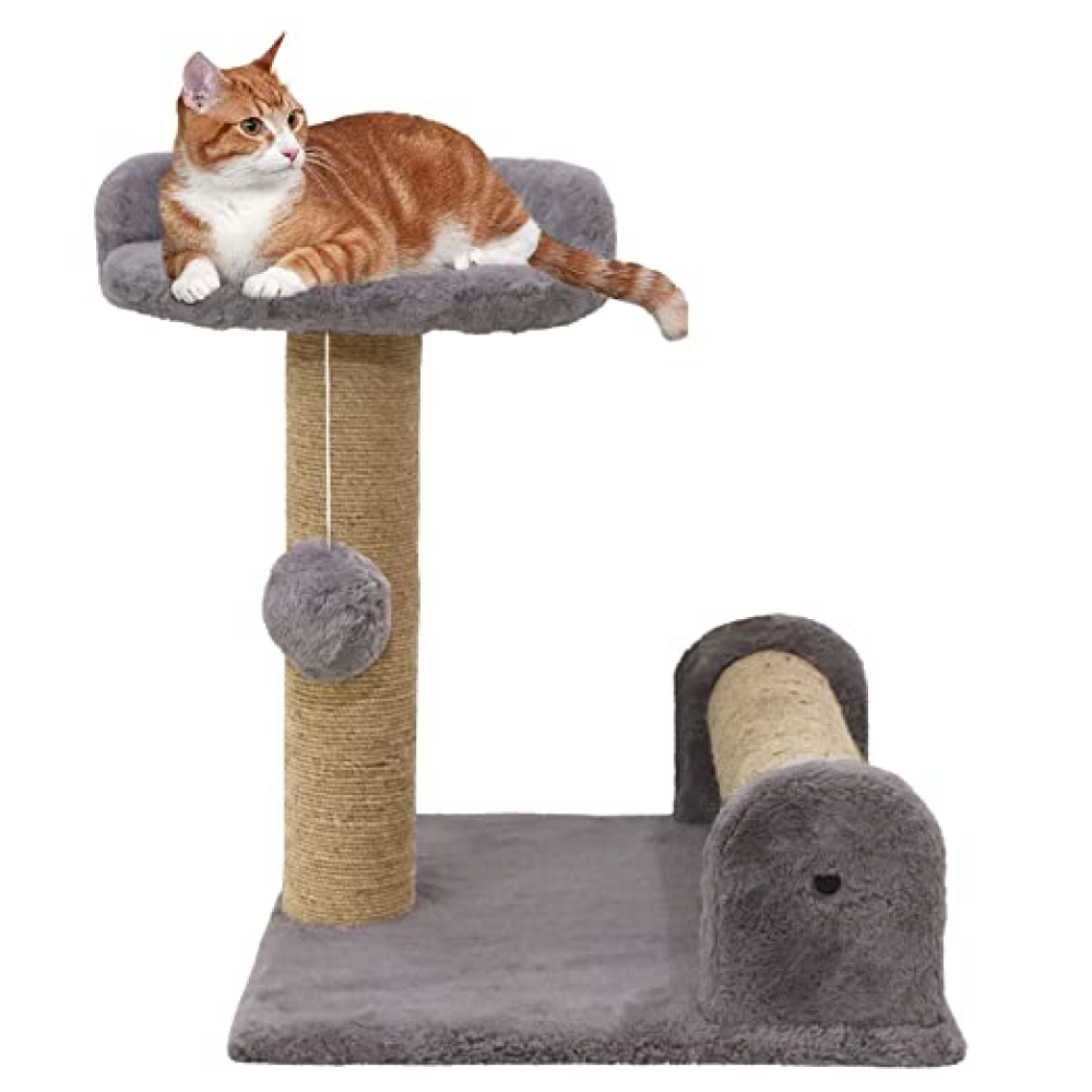 Hiputee Dual Scratching Post Cat Tree with Natural Sisal Rope for Kittens & Cats