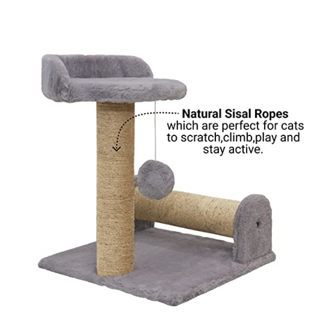 Hiputee Dual Scratching Post Cat Tree with Natural Sisal Rope for Kittens & Cats