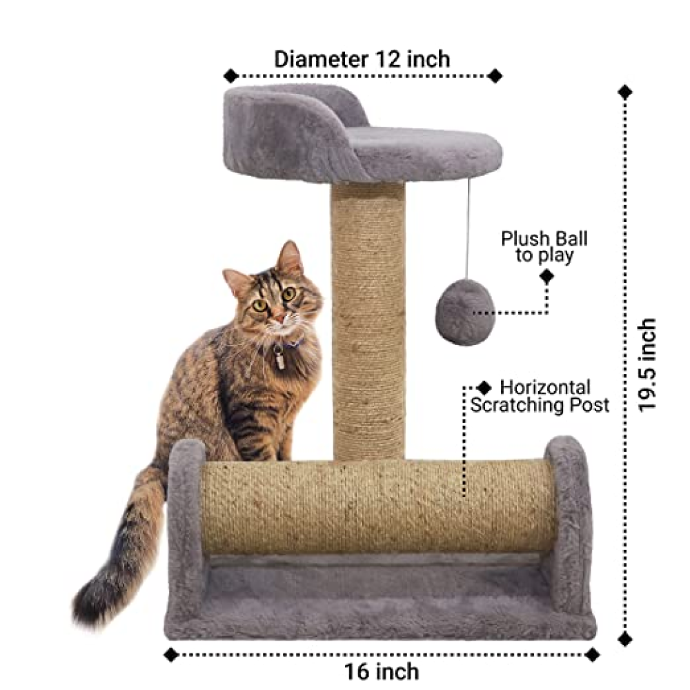 Hiputee Dual Scratching Post Cat Tree with Natural Sisal Rope for Kittens & Cats