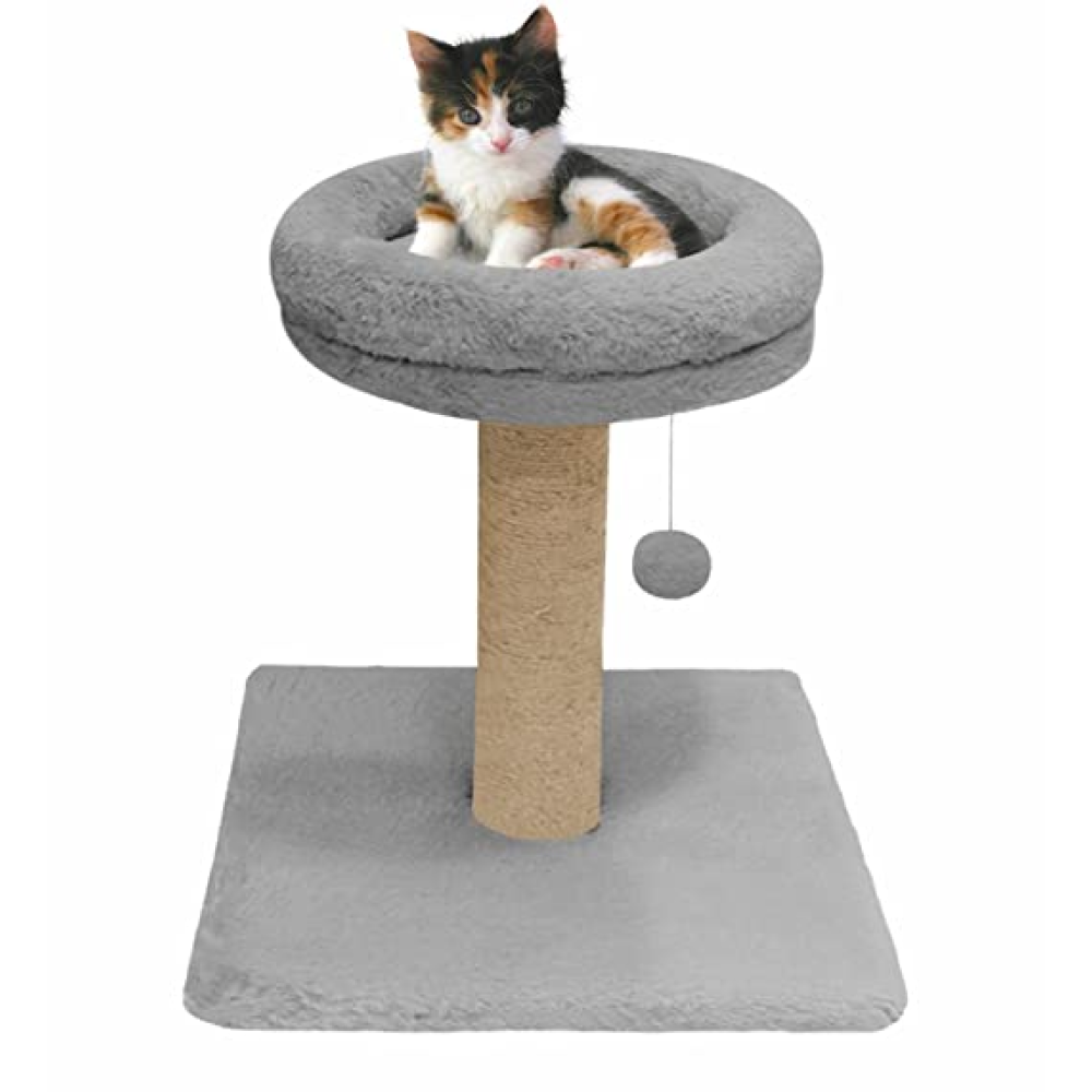 Hiputee Fur Activity Cat Tree Scratching Post with Natural Sisal Tower for Cats