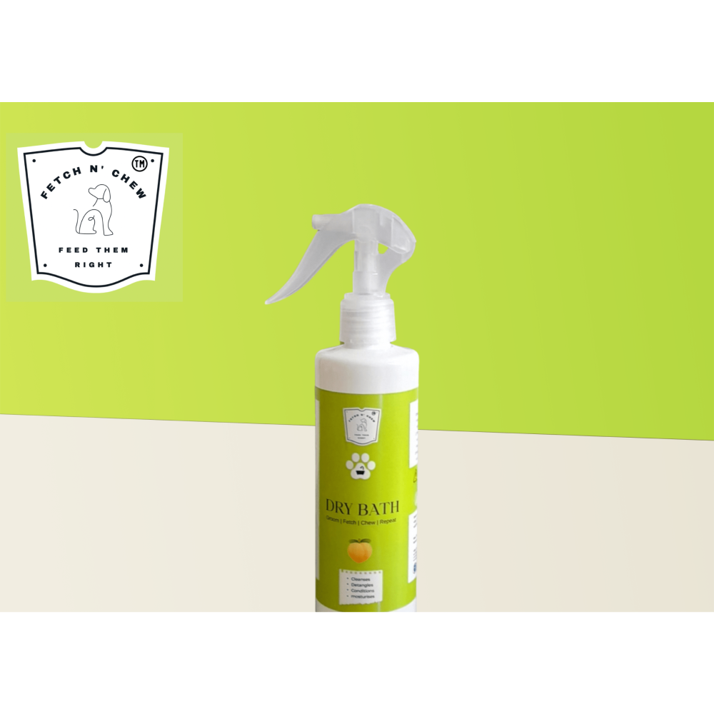 Fetch N Chews Lamb Meal & Peach Dry Bath Spray Combo for Dogs