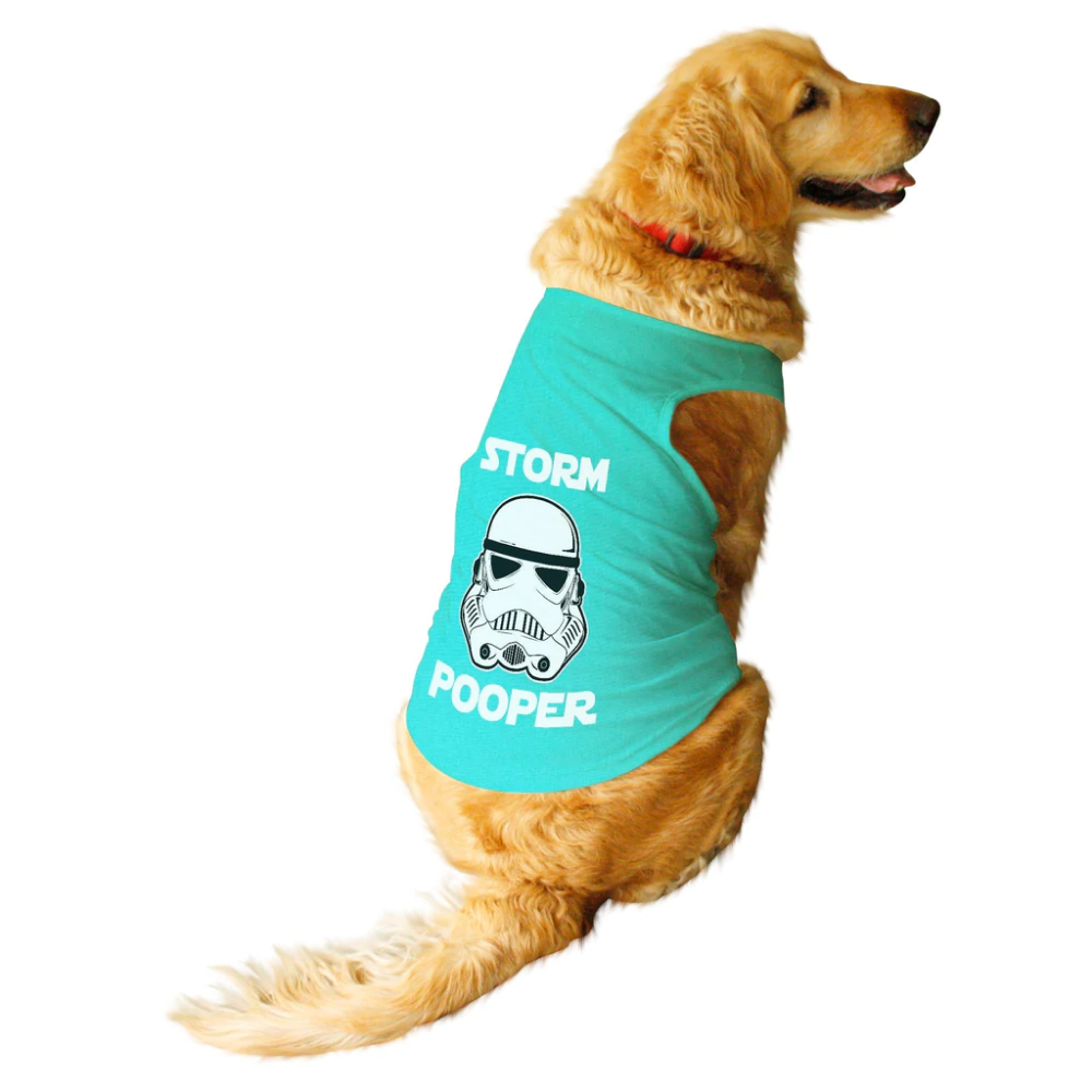Ruse Storm Pooper Printed Sleeveless T-Shirt for Dogs (Aqua)