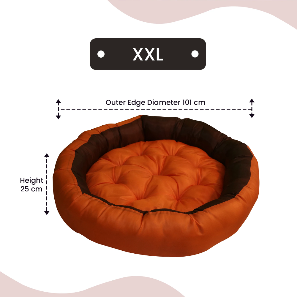 Hiputee Waterproof Reversible Scratch Resistant Washable 2 in 1 Bed Cushion for Pets (Orange/Black)