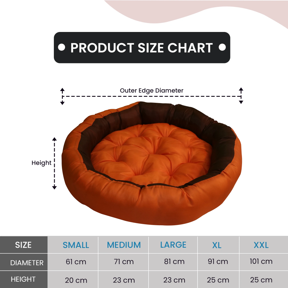 Hiputee Waterproof Reversible Scratch Resistant Washable 2 in 1 Bed Cushion for Pets (Orange/Black)