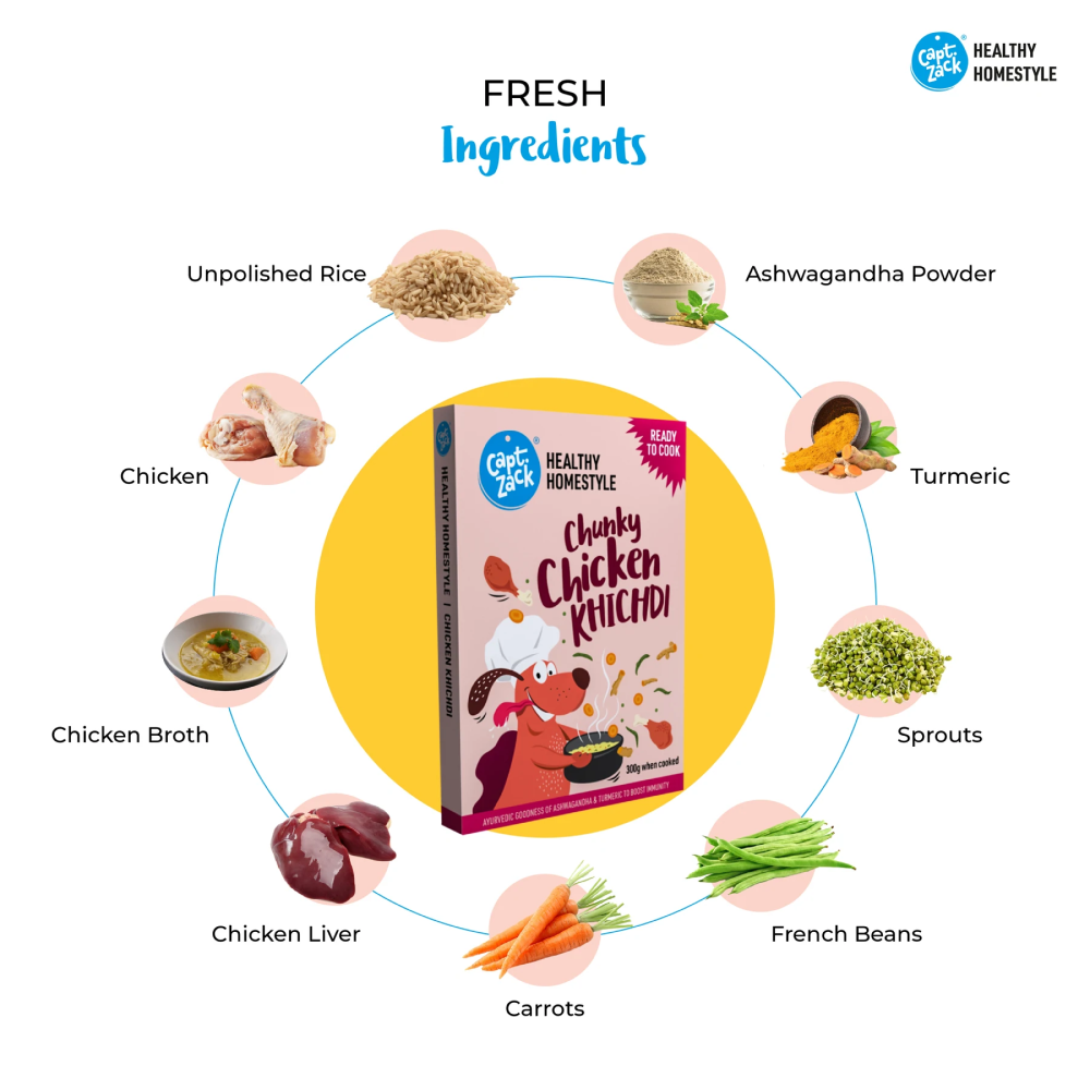 Captain Zack Healthy Homestyle Chunky Chicken Khichdi for Dogs