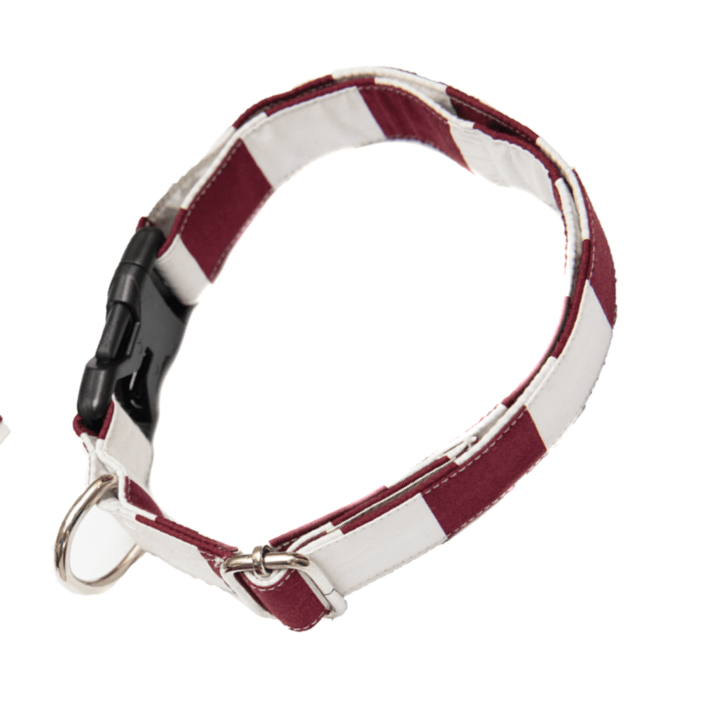 Pet And Parents (Namaste Pets) Red Stripy Upcycled Collar for Dogs