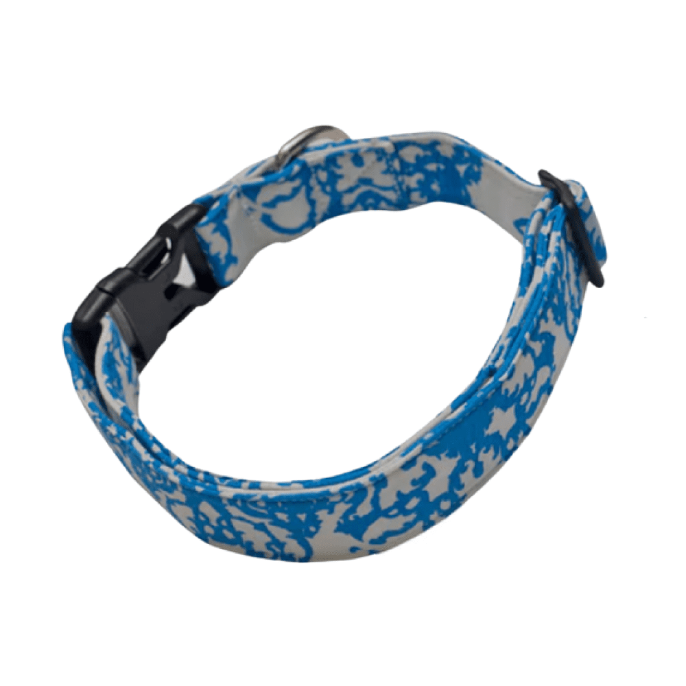 Pet And Parents (Namaste Pets) Ice Blue Graffiti Upcycled Collar for Dogs
