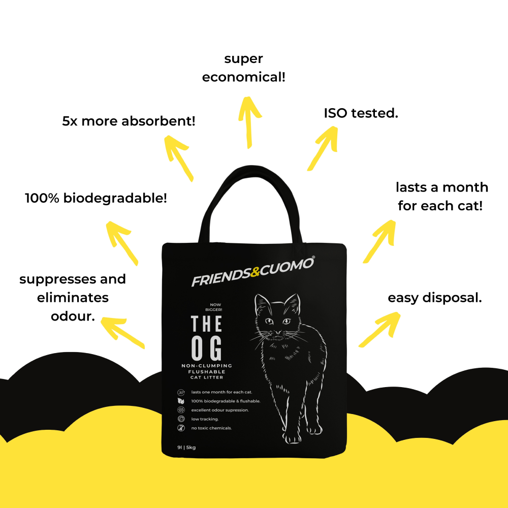 The OG Cat Litter 100% Biodegradable Flushable and Natural Litter for Cats